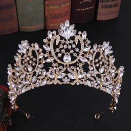 DIEZI New Baroque Korean Gold Color Crown Hair Accessories Luxury Crystal Tiara For Women Wedding Headdress Bridal Hair Jewelry