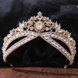 DIEZI New Baroque Korean Gold Color Crown Hair Accessories Luxury Crystal Tiara For Women Wedding Headdress Bridal Hair Jewelry