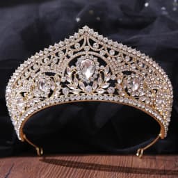 DIEZI New Baroque Korean Gold Color Crown Hair Accessories Luxury Crystal Tiara For Women Wedding Headdress Bridal Hair Jewelry