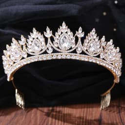 DIEZI New Baroque Korean Gold Color Crown Hair Accessories Luxury Crystal Tiara For Women Wedding Headdress Bridal Hair Jewelry