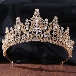 DIEZI New Baroque Korean Gold Color Crown Hair Accessories Luxury Crystal Tiara For Women Wedding Headdress Bridal Hair Jewelry