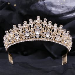 DIEZI New Baroque Korean Gold Color Crown Hair Accessories Luxury Crystal Tiara For Women Wedding Headdress Bridal Hair Jewelry