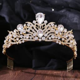 DIEZI New Baroque Korean Gold Color Crown Hair Accessories Luxury Crystal Tiara For Women Wedding Headdress Bridal Hair Jewelry