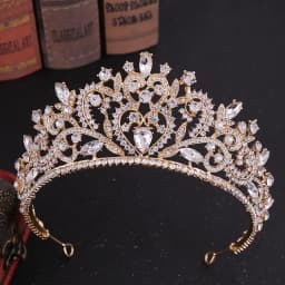 DIEZI New Baroque Korean Gold Color Crown Hair Accessories Luxury Crystal Tiara For Women Wedding Headdress Bridal Hair Jewelry