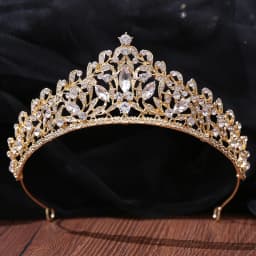 DIEZI New Baroque Korean Gold Color Crown Hair Accessories Luxury Crystal Tiara For Women Wedding Headdress Bridal Hair Jewelry