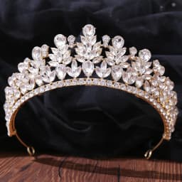 DIEZI New Baroque Korean Gold Color Crown Hair Accessories Luxury Crystal Tiara For Women Wedding Headdress Bridal Hair Jewelry