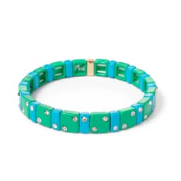 Enamel Bracelets For Women Inlaid Diamond Elastic Bangle Colorful Jewelry Gift