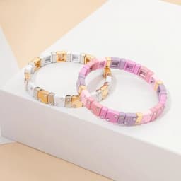 Enamel Bracelets For Women Inlaid Diamond Elastic Bangle Colorful Jewelry Gift