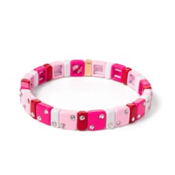 Enamel Bracelets For Women Inlaid Diamond Elastic Bangle Colorful Jewelry Gift