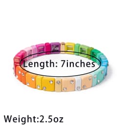 Enamel Bracelets For Women Inlaid Diamond Elastic Bangle Colorful Jewelry Gift
