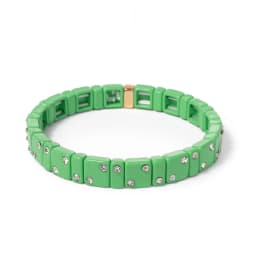 Enamel Bracelets For Women Inlaid Diamond Elastic Bangle Colorful Jewelry Gift