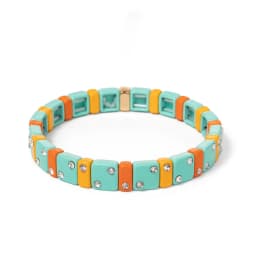 Enamel Bracelets For Women Inlaid Diamond Elastic Bangle Colorful Jewelry Gift