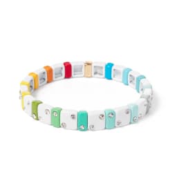 Enamel Bracelets For Women Inlaid Diamond Elastic Bangle Colorful Jewelry Gift