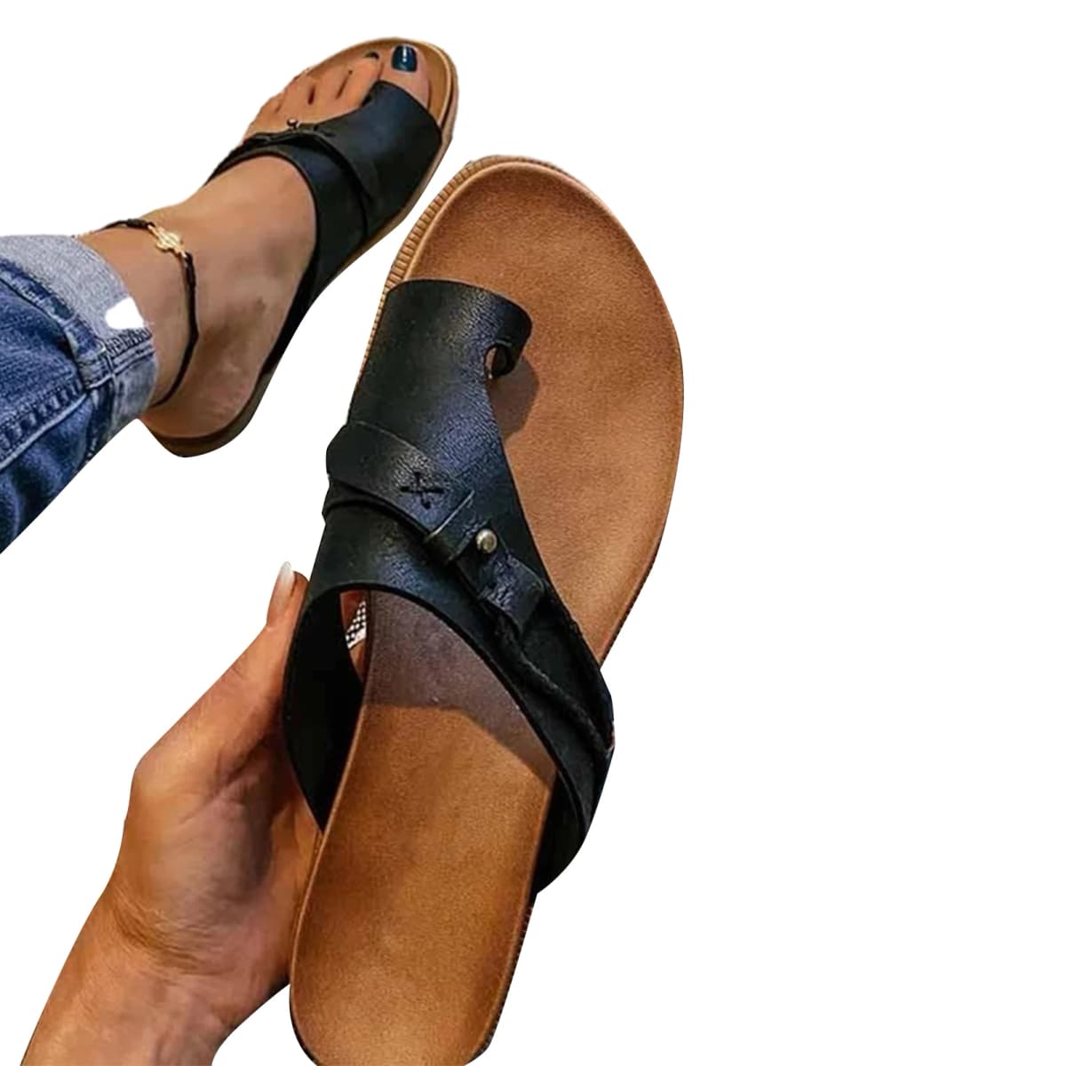 Womens Orthotics Sandals Comfort Premium Casual Flat Sandal For Summer Outdoor Hiking Walking Beach Shoes
