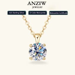 1.0 Carat 2ct 3ct D Moissanite Solitaire Drop Necklaces 18k Gold Plated Pendant Original Real 925 Silver Chain Jewelry for Women