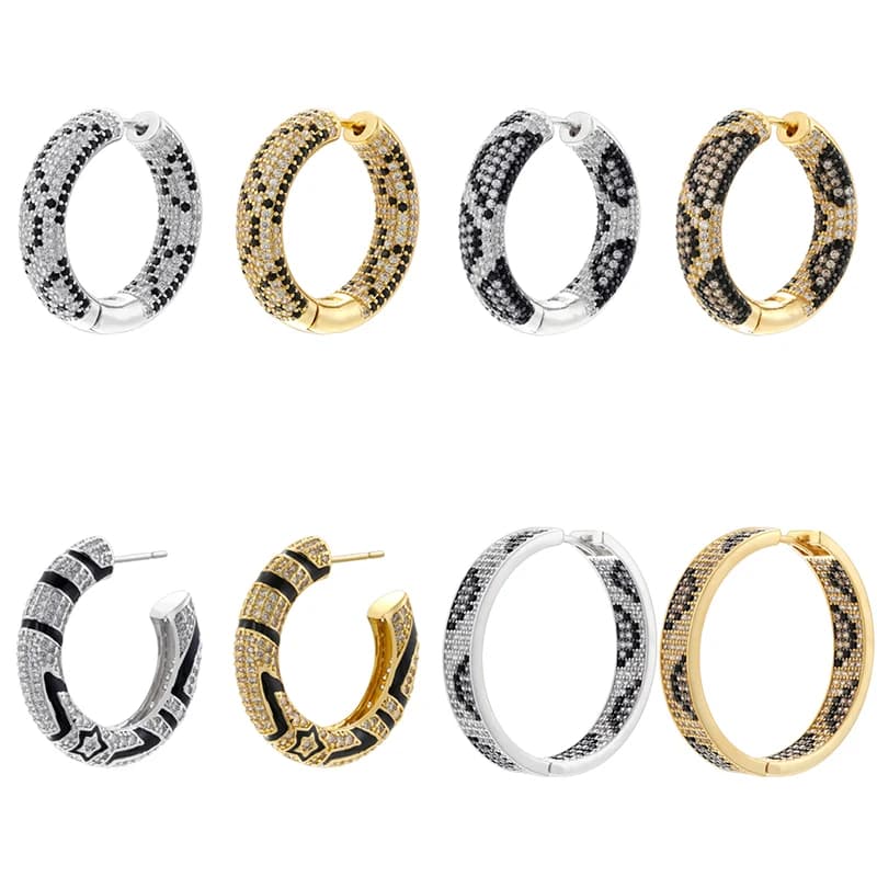 Earrings/Studs with Zirconia and Snake Motifs Atmospheric and Glamorous Earrings for Women: VE1321-VE1324