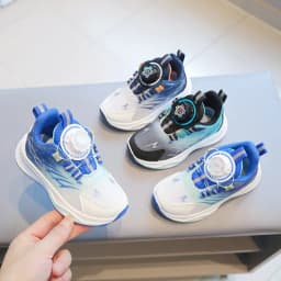 Tenis Child Shoe Casual Sneaker for Boy Kid Shoe for Girl Rotating Buttons Running Shoe for Girl Soft Sole Mesh Braeathable Shoe