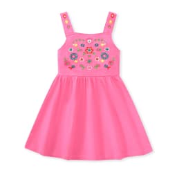 Little maven 2026 New Years Girls Dress Summer Girl Beach Floral Dresses for Girls 7 Years Embroidery Floral Baby Girls Clothes