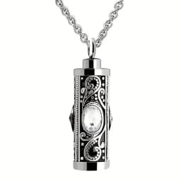Cremation Urn Necklace for Ashes Stainless Steel Memorial Pendant