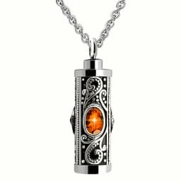 Cremation Urn Necklace for Ashes Stainless Steel Memorial Pendant