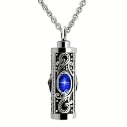 Cremation Urn Necklace for Ashes Stainless Steel Memorial Pendant
