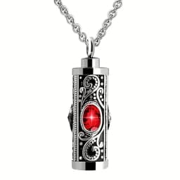 Cremation Urn Necklace for Ashes Stainless Steel Memorial Pendant