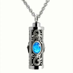 Cremation Urn Necklace for Ashes Stainless Steel Memorial Pendant