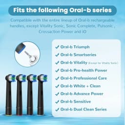 Replacement Toothbrush Heads For Oral B Precision Clean Toothbrush Replacement Brush Heads Black Nozzles For Oralb (Not for iO)