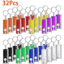 32Pcs Mini Flashlight Mini LED Keychain Lights Pocket Sized Keychain Flashlight Torch Emergency Light White Light