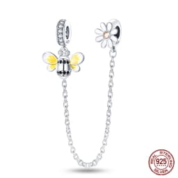 2024 New Hot Genuine 925 Sterling Silver Star Moon Sunflower Safety Chain Spacer Bead Charm for Brand Original Bracelet DIY