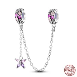 2024 New Hot Genuine 925 Sterling Silver Star Moon Sunflower Safety Chain Spacer Bead Charm for Brand Original Bracelet DIY