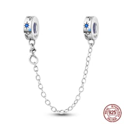 2024 New Hot Genuine 925 Sterling Silver Star Moon Sunflower Safety Chain Spacer Bead Charm for Brand Original Bracelet DIY