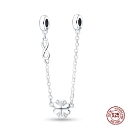 2024 New Hot Genuine 925 Sterling Silver Star Moon Sunflower Safety Chain Spacer Bead Charm for Brand Original Bracelet DIY