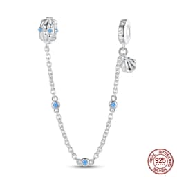 2024 New Hot Genuine 925 Sterling Silver Star Moon Sunflower Safety Chain Spacer Bead Charm for Brand Original Bracelet DIY