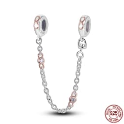 2024 New Hot Genuine 925 Sterling Silver Star Moon Sunflower Safety Chain Spacer Bead Charm for Brand Original Bracelet DIY