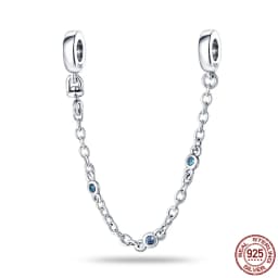2024 New Hot Genuine 925 Sterling Silver Star Moon Sunflower Safety Chain Spacer Bead Charm for Brand Original Bracelet DIY