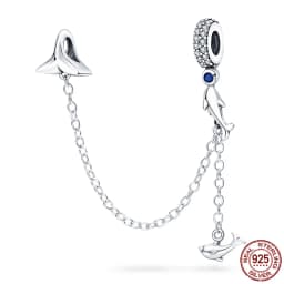 2024 New Hot Genuine 925 Sterling Silver Star Moon Sunflower Safety Chain Spacer Bead Charm for Brand Original Bracelet DIY
