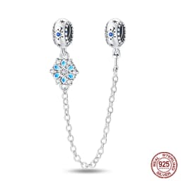 2024 New Hot Genuine 925 Sterling Silver Star Moon Sunflower Safety Chain Spacer Bead Charm for Brand Original Bracelet DIY
