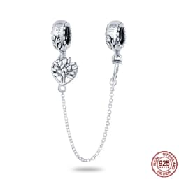 2024 New Hot Genuine 925 Sterling Silver Star Moon Sunflower Safety Chain Spacer Bead Charm for Brand Original Bracelet DIY