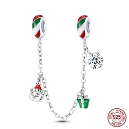 2024 New Hot Genuine 925 Sterling Silver Star Moon Sunflower Safety Chain Spacer Bead Charm for Brand Original Bracelet DIY