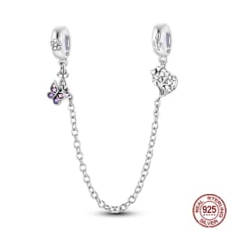 2024 New Hot Genuine 925 Sterling Silver Star Moon Sunflower Safety Chain Spacer Bead Charm for Brand Original Bracelet DIY