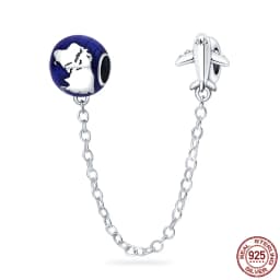 2024 New Hot Genuine 925 Sterling Silver Star Moon Sunflower Safety Chain Spacer Bead Charm for Brand Original Bracelet DIY
