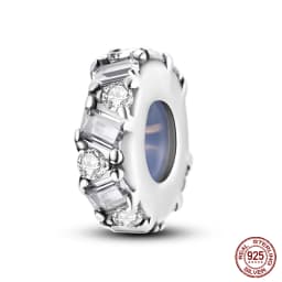 2024 New Hot Genuine 925 Sterling Silver Star Moon Sunflower Safety Chain Spacer Bead Charm for Brand Original Bracelet DIY