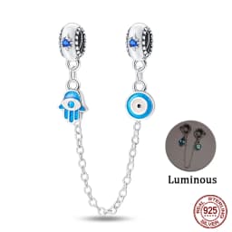 2024 New Hot Genuine 925 Sterling Silver Star Moon Sunflower Safety Chain Spacer Bead Charm for Brand Original Bracelet DIY