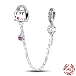2024 New Hot Genuine 925 Sterling Silver Star Moon Sunflower Safety Chain Spacer Bead Charm for Brand Original Bracelet DIY