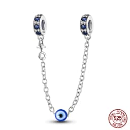 2024 New Hot Genuine 925 Sterling Silver Star Moon Sunflower Safety Chain Spacer Bead Charm for Brand Original Bracelet DIY