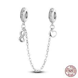 2024 New Hot Genuine 925 Sterling Silver Star Moon Sunflower Safety Chain Spacer Bead Charm for Brand Original Bracelet DIY