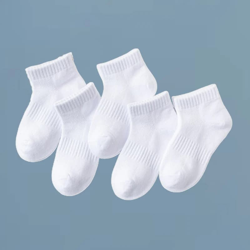 Summer White Mesh Children Cotton Socks Boys Girls Sports Socks Spring Baby Skin-friendly Cotton Socks 5Pairs