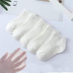 Summer White Mesh Children Cotton Socks Boys Girls Sports Socks Spring Baby Skin-friendly Cotton Socks 5Pairs
