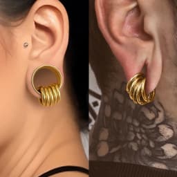 Twolobes 2PCS 316 Stainless Steel Ear Saddles with Loops Expander Piercing Women Men Body Jewelry Tunnels Stretcher
